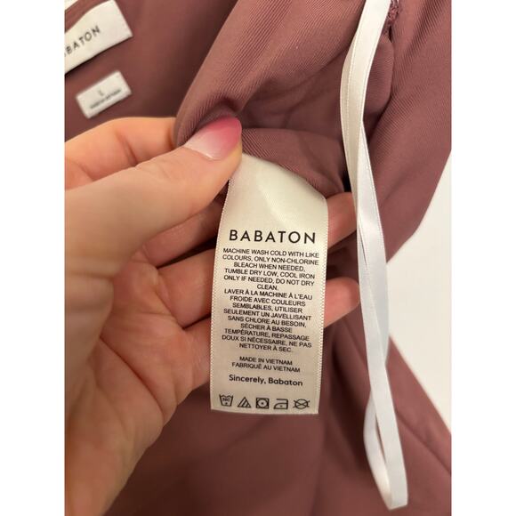 Aritzia Babaton Bodysuit Womens Large Contour Squareneck Top Dusty Rose Pink - Picture 4 of 5